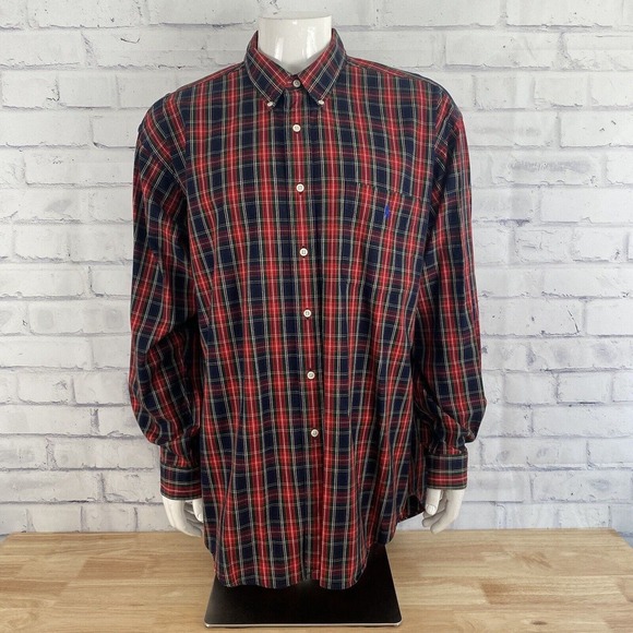 Ralph Lauren Shirt Men's XL Blaire Long Sleeve Button Down Plaid Christmas Relax - Picture 1 of 13